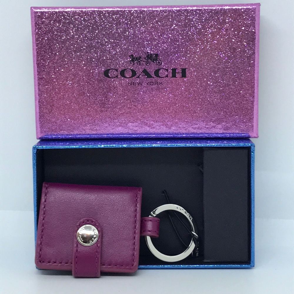 NWT Coach Leather Picture Frame Key Ring